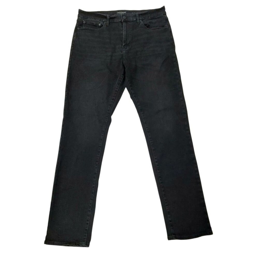Lucky Brand 410 Athletic Straight Jeans Mens 36x33 Black Fit Stretch Denim